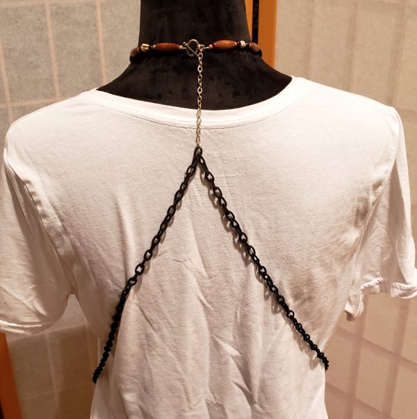 Sandal Wood and Onyx Beaded Body Chain - Image 2
