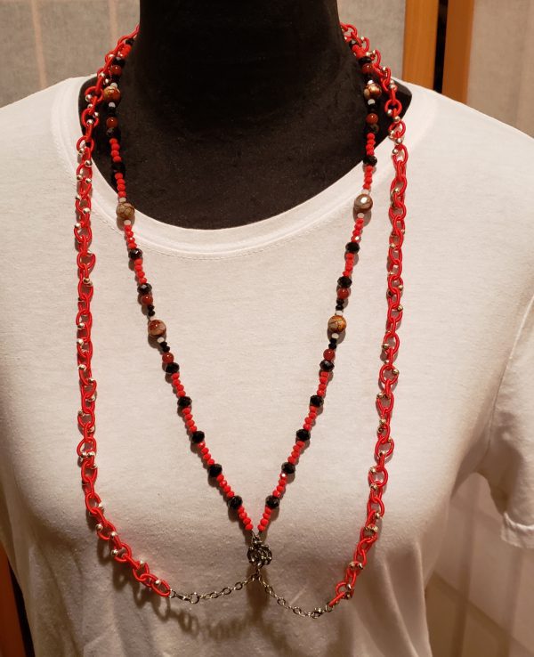 Red Dream Fire Agate Bead Body Chain - Image 4