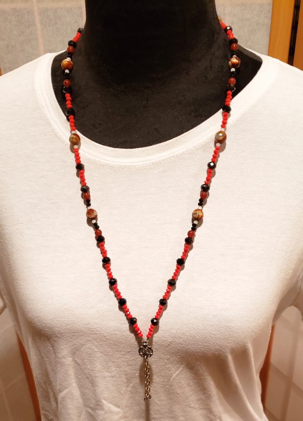 Red Dream Fire Agate Bead Body Chain - Image 3