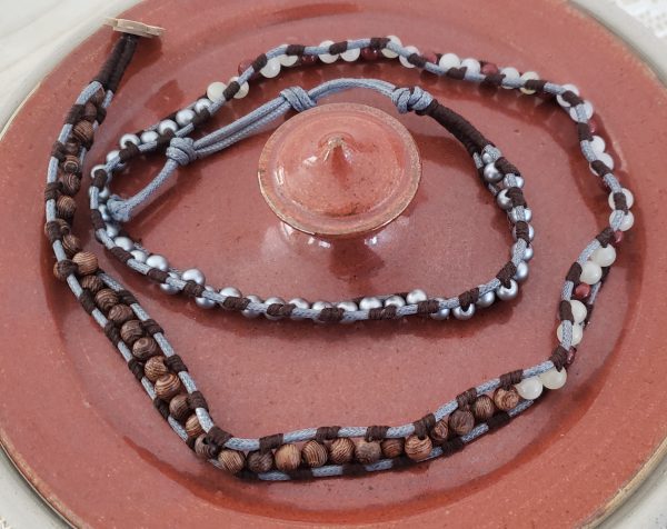 Blue Cotton Cord Wraparound Bracelet - Image 3