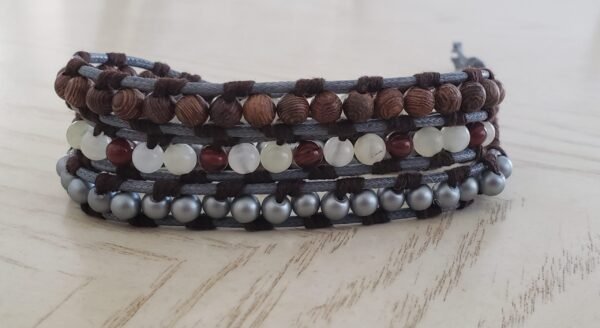 Blue Cotton Cord Wraparound Bracelet