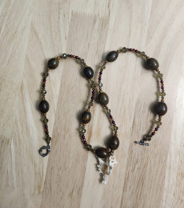 Shell and Bamboo Jasper Necklace - Image 3