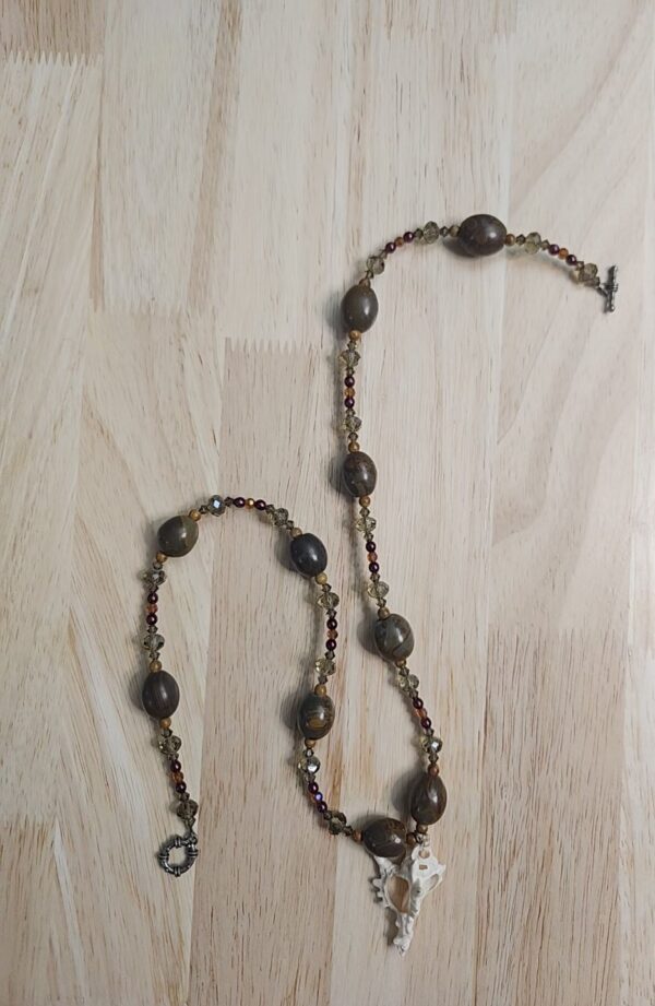 Shell and Bamboo Jasper Necklace - Image 2