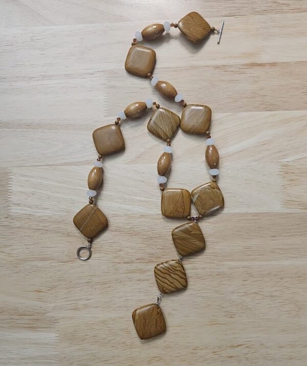 Wood Jasper and Crystal Necklace - Image 4