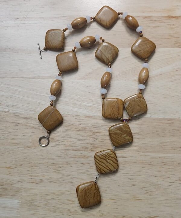 Wood Jasper and Crystal Necklace - Image 3
