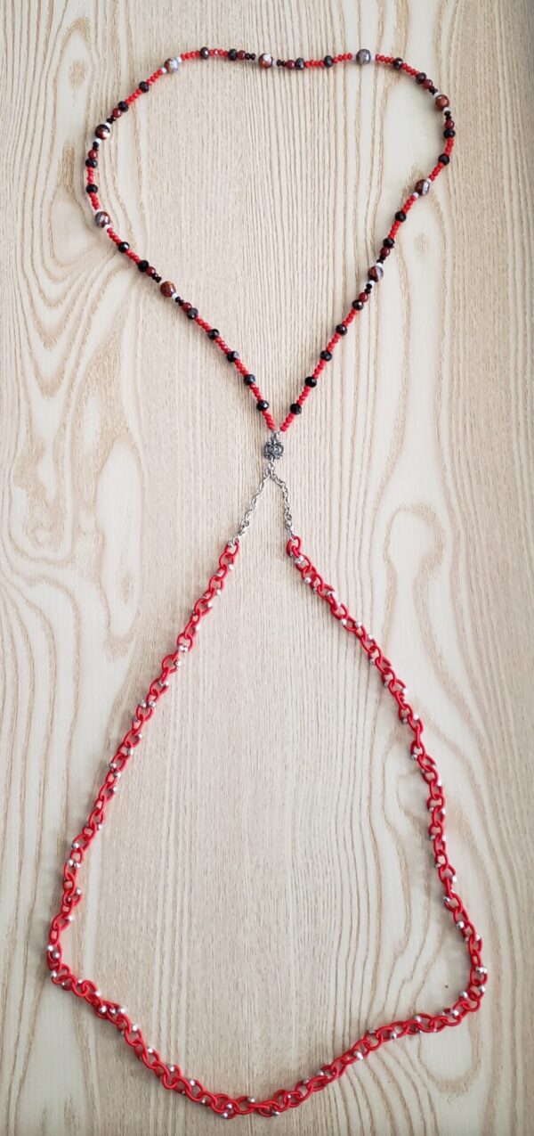 Red Dream Fire Agate Bead Body Chain