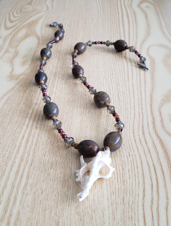 Shell and Bamboo Jasper Necklace