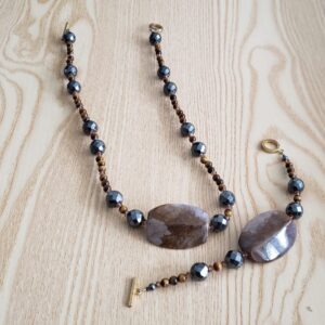 Pietersite, Tiger Eye, and Hematite Set