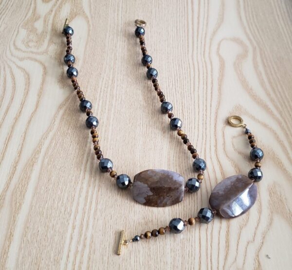 Pietersite, Tiger Eye, and Hematite Set