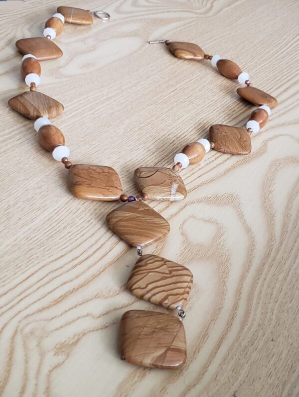 Wood Jasper and Crystal Necklace - Image 2