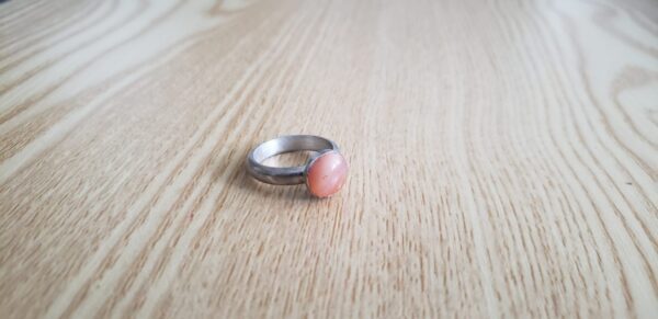Sterling Silver Peach Agate Stone Ring - Image 2