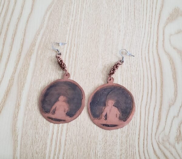 Etched DJ Turntable Earrings
