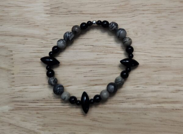 Onyx & Zebra Jasper Stackable Bracelets - Image 3