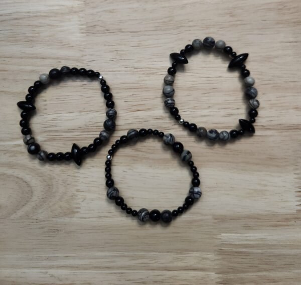 Onyx & Zebra Jasper Stackable Bracelets - Image 2