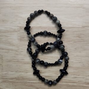 Onyx & Zebra Jasper Stackable Bracelets